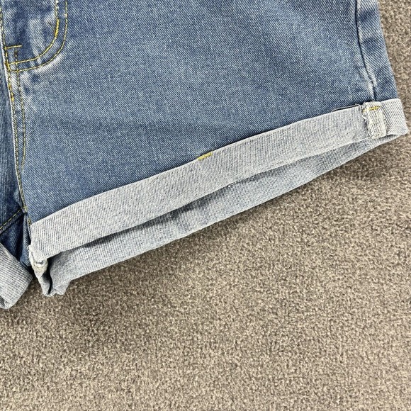 SheIn Shorts Womens Size S Blue Cuffed Denim Jean High Rise Clean Cut Light Wash - Picture 6 of 10